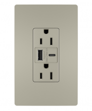  R26USBACNICCV4 - radiant® 15A Tamper-Resistant USB Type A/C Outlet, Nickel