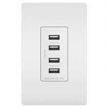  TM8USB4WCC6 - radiant® Quad USB Charger, White