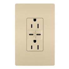  R26USBCC6I - radiant® 15A Tamper-Resistant Ultra-Fast USB Type C/C Outlet, Ivory