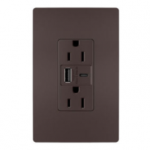  R26USBAC6DBCCV4 - radiant® 15A Tamper-Resistant Ultra-Fast USB Type A/C Outlet, Dark Bronze