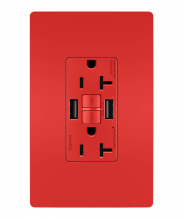  2097TRUSBAARED - radiant® Tamper-Resistant 20A Duplex Self-Test GFCI Receptacles with SafeLock® Protection, Type A/A 