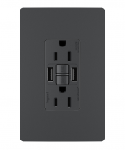  1597TRUSBAAGC4 - radiant® Tamper-Resistant 15A Duplex Self-Test GFCI Receptacles with SafeLock® Protection, USB Type 