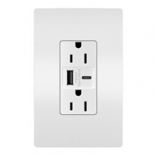  R26USBAC6W - radiant® 15A Tamper-Resistant Ultra-Fast USB Type A/C Outlet, White