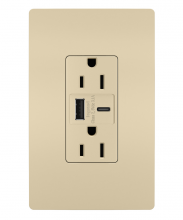  R26USBACI - radiant® 15A Tamper-Resistant USB Type A/C Outlet, Ivory