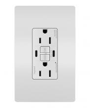  1597TRUSBCCW - radiant® Tamper-Resistant 15A Duplex Self-Test GFCI Receptacles with SafeLock® Protection, USB Type 