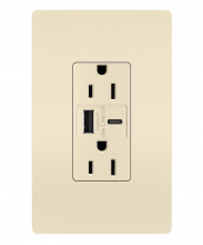  R26USBACLA - radiant® 15A Tamper-Resistant USB Type A/C Outlet, Light Almond