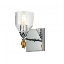  BB1000PC-1-F1G - Felice 1 Light Wall Sconce In Polished Chrome With Gold Accents