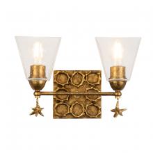  BB1002G-2 - Star 2 Light Bath Vanity In Gold