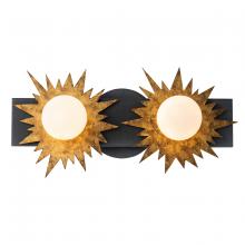  BB90417-2 - Soleil 2 Light Gold And Zinc Bath Vanity Light Star Shape