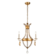  CH1036-3 - Monteleone 3 Light Chandelier in Antique Gold