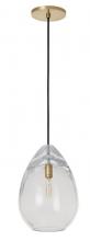  SLPD279CNB - Sean Lavin Alina 1-light dimmable medium accent pendant with natural brass finish and glass shade