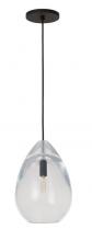  SLPD279CB-L - Sean Lavin Alina 1-LT dimmable medium accent pendant with nightshade black finish and glass shade