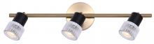  IT1161A03BKG10 - ELSEE 3 Light 23 in. Ceiling/Wall Matte Black and Gold Track Light Kit with Clear Ribbed Glass Shade