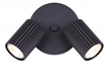  ICW1119A02BK10 - REXTON 2 Light 5.5 in. Ceiling/Wall Matte Black Track Light Kit with Matte Black Metal Shade