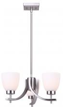  ICH1077A03BN - MACK, ICH1077A03BN -G-, 3 Lt Rod Chandelier, Up and Down, Flat Opal Glass, 100W Type A, 18inch W x 1