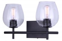  IVL1019A02BK - CAIN, MBK Color, 2 Lt Vanity, Clear Glass, 100W Type A