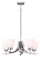  ICH1077A05BN - MACK, ICH1077A05BN -G-, 5 Lt Rod Chandelier, Up and Down, Flat Opal Glass, 100W Type A, 23inch W x 1