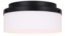  IFM2029B12BK - MALLOY 12.25 in. 2-Light 60-Watt Modern Black Flush Mount with Flat Opal Glass Shade