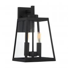  60/6582 - Halifax - 2 Light Medium Wall Lantern - with Clear Glass - Matte Black Finish