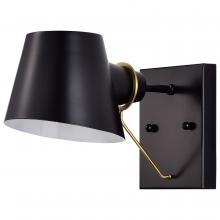  60/7381 - Baxter; 1 Light Vanity; Black with Burnished Brass