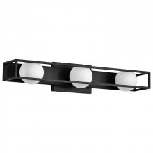  62/2243 - Jenkins; 24 Inch 3 Light LED Vanity; Matte Black with Frosted Glass